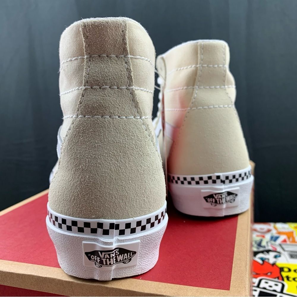 Vans Sk8-Hi Tan Checkered Tapered Women's Various Sizes - Picture 9 of 13